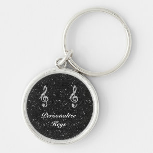 Chaveiro Nota Musical Diamantada Glitzy Espelhada Personali