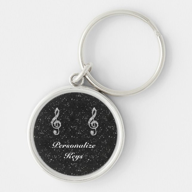 Chaveiro Nota Musical Diamantada Glitzy Espelhada Personali (Frente)