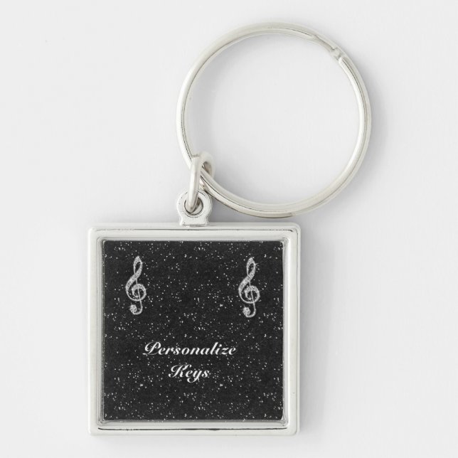 Chaveiro Nota Musical Diamantada Glitzy Personalizada (Frente)