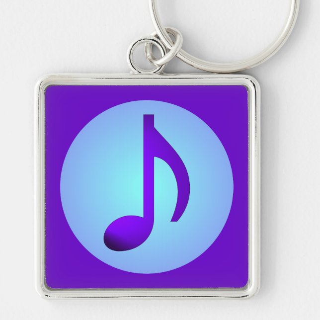 Chaveiro Nota Musical Simplesmente Elegante Azul Roxo (Frente)