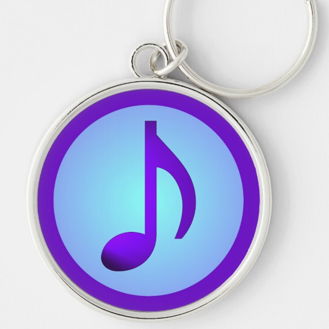Chaveiro Nota Musical Simplesmente Elegante Azul Roxo (Frente)