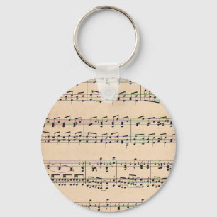 Chaveiro Notas da Pontuação de Música da Vintage Sheet