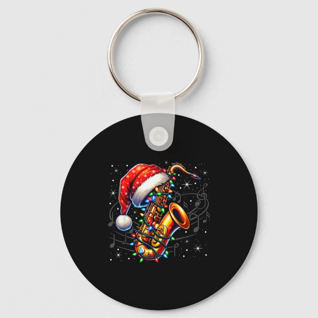 Chaveiro Notas Musicais Clave de Sol Natal Saxofone Jazz M (Frente)