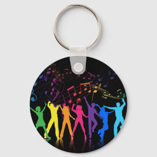 Chaveiro Notas musicais e dançarinos coloridos