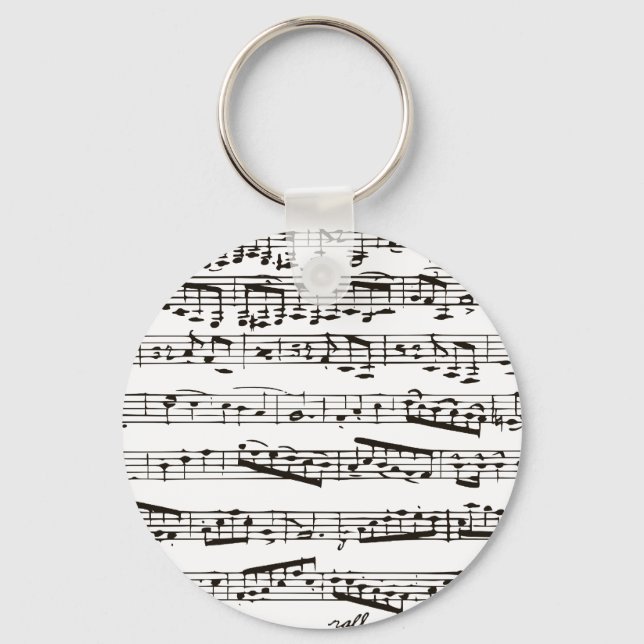 Chaveiro Notas musicais em preto e branco (Frente)