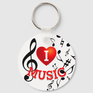 Chaveiro (NOTAS NEGRAS) I Love (Heart) Music (Heart)