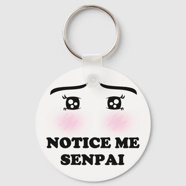 Chaveiro Notem-Me Senpai Blushing Animy Kawaii Suki (Frente)