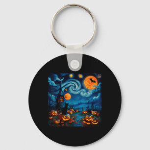Chaveiro Nova Arte Estrelada Noite Céu Arte Y Halloween Gat