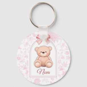 Chaveiro Nova Design de Enfermeiro de Urso Rosa Personali