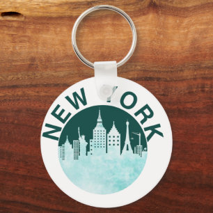 Chaveiro Nova Iorque Retro Skyline Graphic, Urban Street