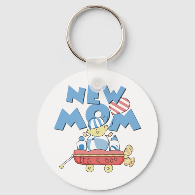 Chaveiro Nova mãe é um Camiseta e presentes (Frente)