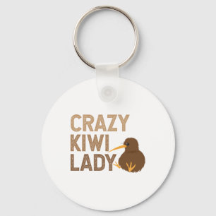 Chaveiro Nova Zelândia Crazy Kiwi Lady Funny Idea