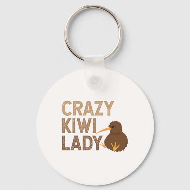 Chaveiro Nova Zelândia Crazy Kiwi Lady Funny Idea (Frente)