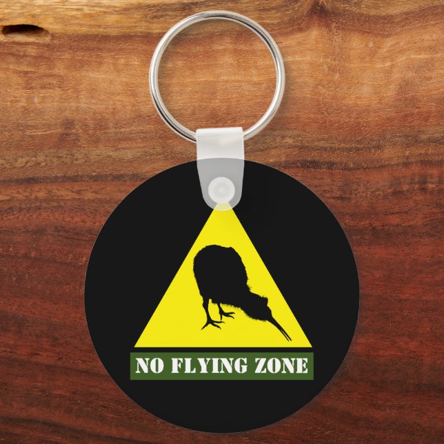 Chaveiro Nova Zelândia, Kiwi Bird & No Flying Zone /Aotearo (Frente)