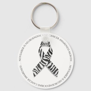 Chaveiro Novembro é o Mês do Câncer Neuroendócrino Zebra