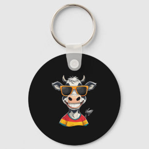 Chaveiro Novo Design de Cartoon de Vaca Engraçada de Glarus