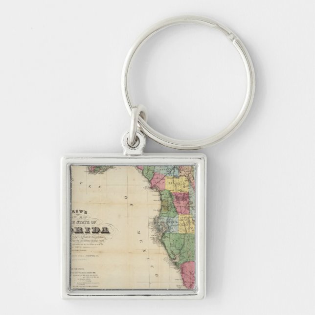 Chaveiro Novo Mapa de Drew do Estado da Flórida (Frente)