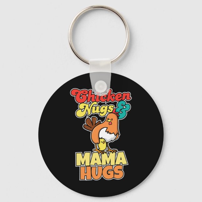 Chaveiro Nuggets de Frango e Abraços da Mamãe Dia das Mães  (Frente)