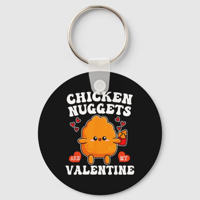 Chaveiro Nuggets de Frango São Meu Namorado Valentão Comida (Frente)