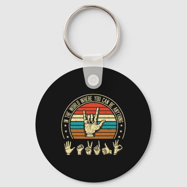 Chaveiro Num Mundo Em Que Se Pode Sensibilizar O Sig Surdo (Frente)