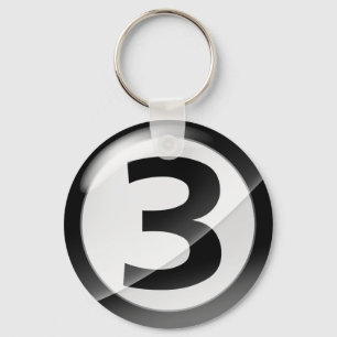 Chaveiro Number 3 black Key Chain