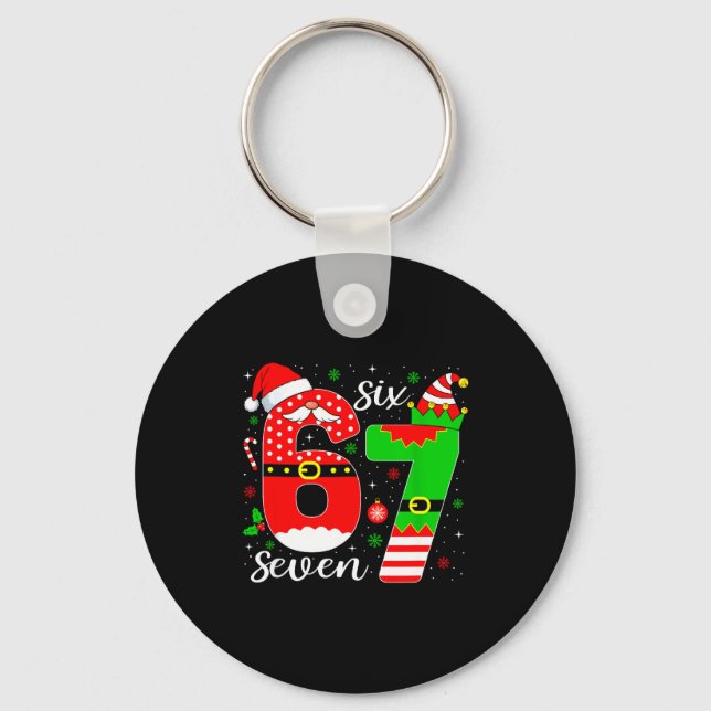 Chaveiro Number 67 Matching Six Seven 6 7 Meme 6-7 Christma (Frente)