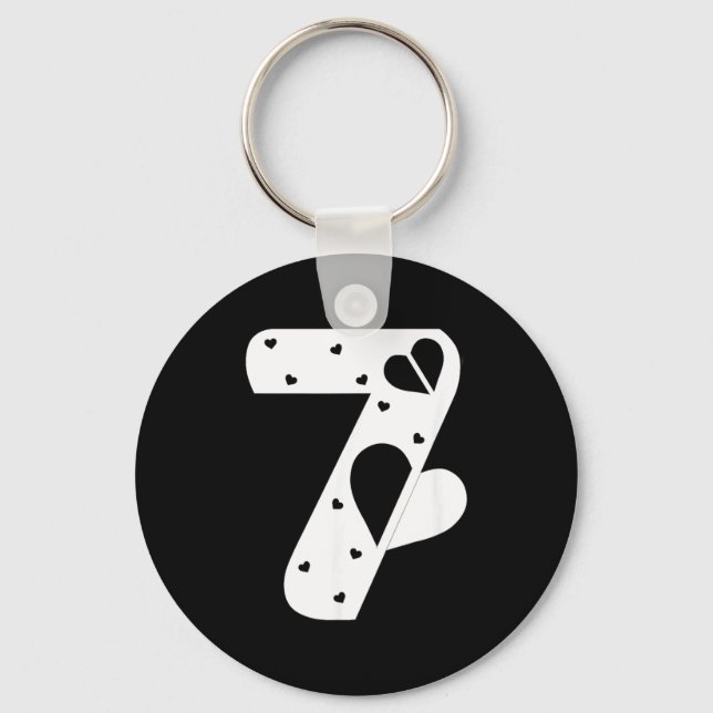 Chaveiro Number 7 Hearts Love 67 Couple Matching Christmas  (Frente)