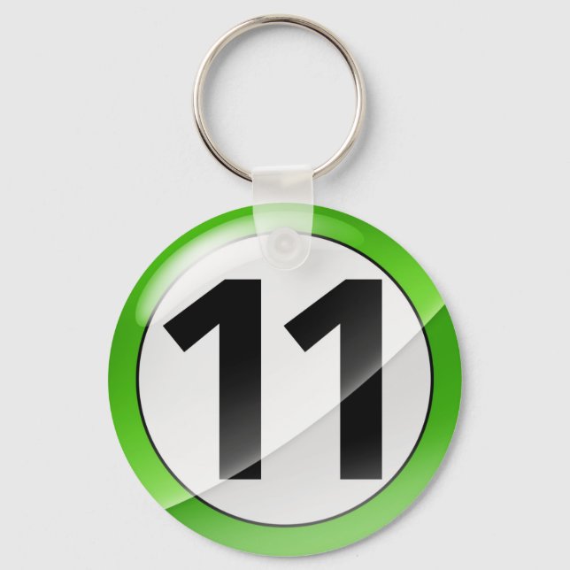 Chaveiro Número 11 - Cadeia de Chave Verde (Frente)
