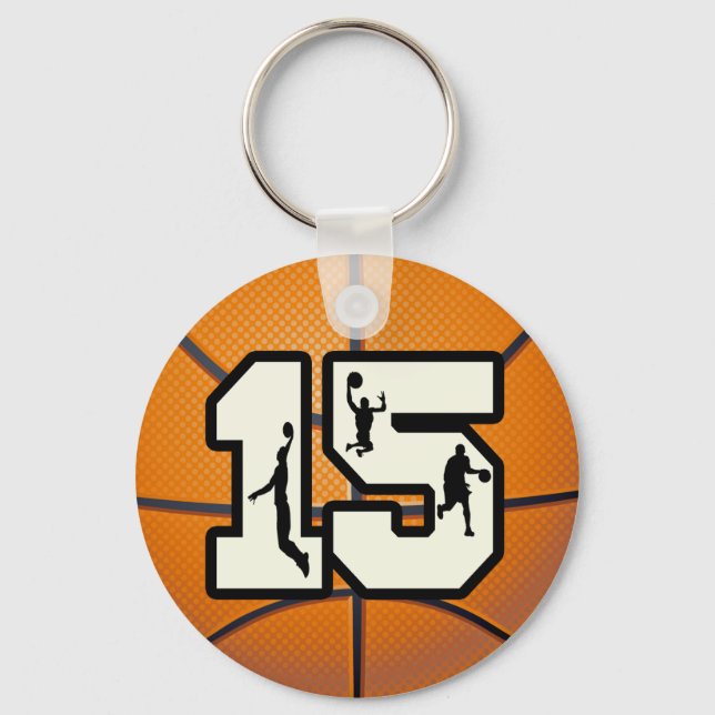 Chaveiro Número 15 - Basquete e Jogadores (Frente)