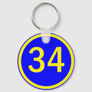Chaveiro número 34 em círculo