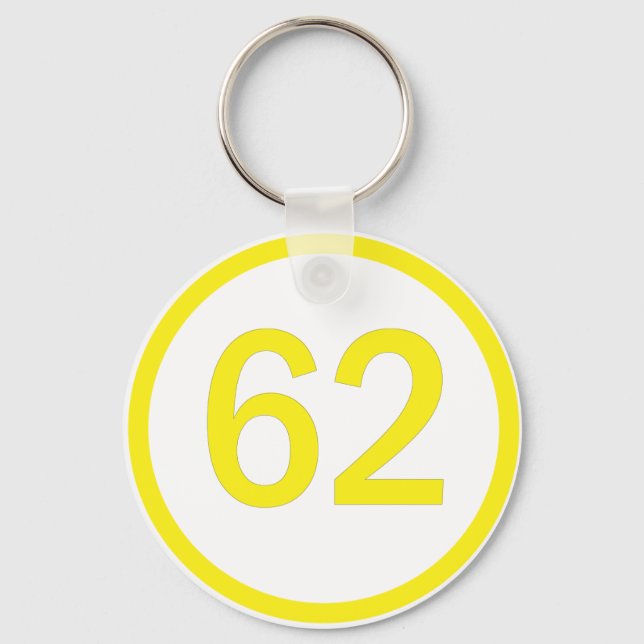 Chaveiro número, 62, em círculo (Frente)