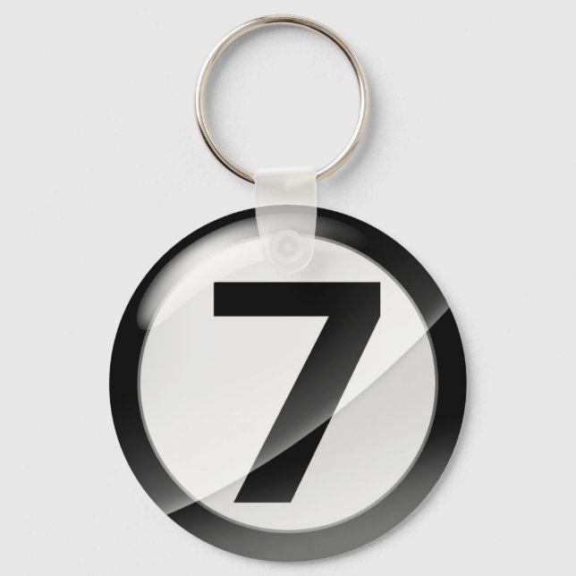 Chaveiro Número 7 - Cadeia de Chave Preta (Frente)