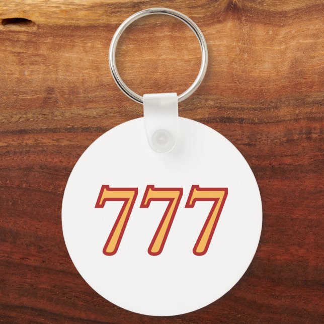 Chaveiro Número de Anjo 777 Sorte (Frente)