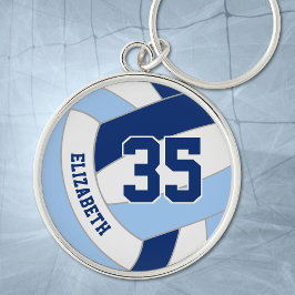 Chaveiro número de camisa personalizado no voleibol azul es