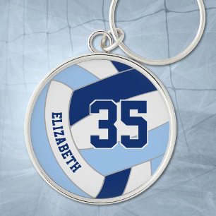 Chaveiro número de camisa personalizado no voleibol azul es