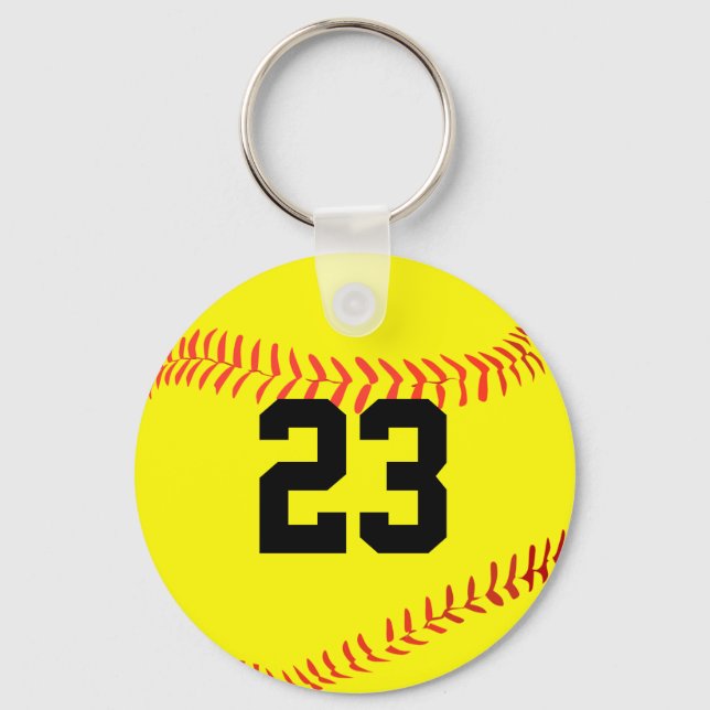 Chaveiro Número do Jogador de Softball Personalizado ou Ini (Frente)