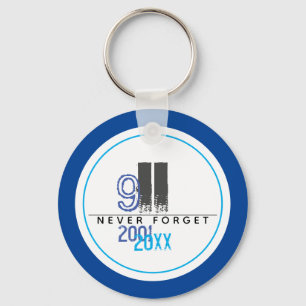 Chaveiro Nunca se esqueça do Blue 911 World Trade Center