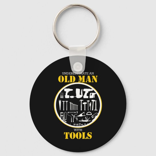 Chaveiro Nunca Subestime Um Homem Velho Com Ferramentas Par (Frente)