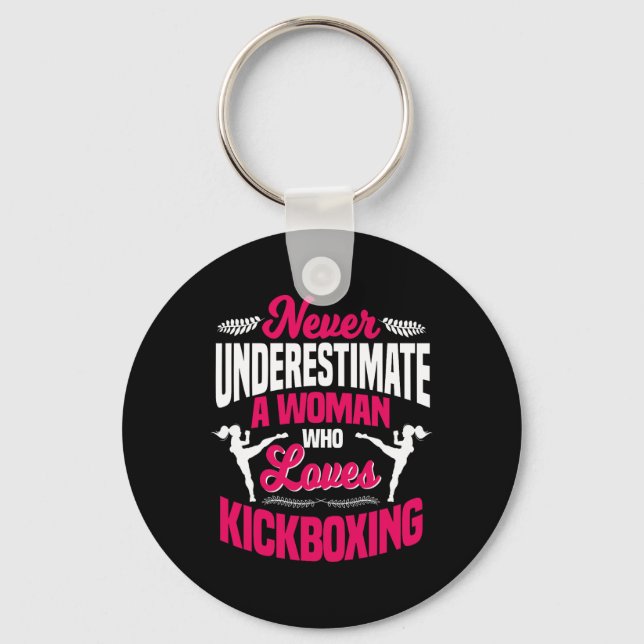Chaveiro Nunca Subestime Uma Mulher Que Ama Kickboxing K (Frente)