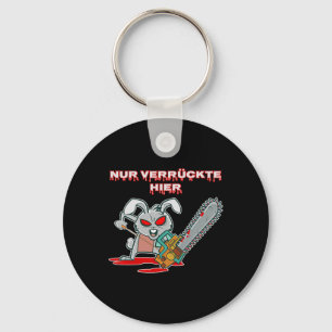 Chaveiro Nur Verrückte Hier Fun Rabbit com Chainsaw Gift I