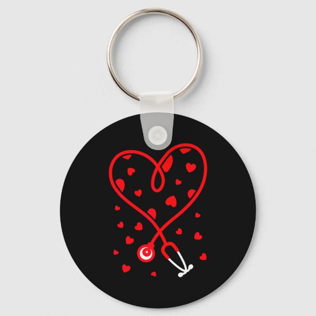 Chaveiro Nurse Stethoscope Heart Valentine's Day Nursing  (Frente)