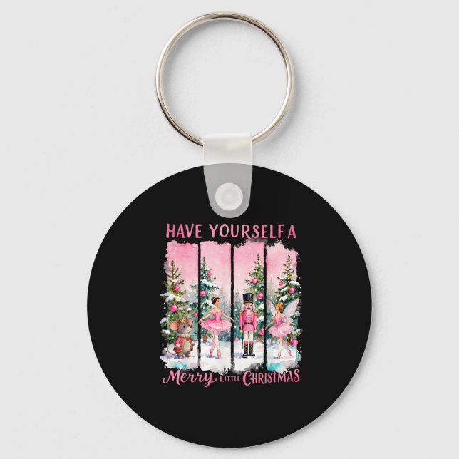 Chaveiro Nutcracker Friends Snow Globe Nk Coquette Bow Chri (Frente)