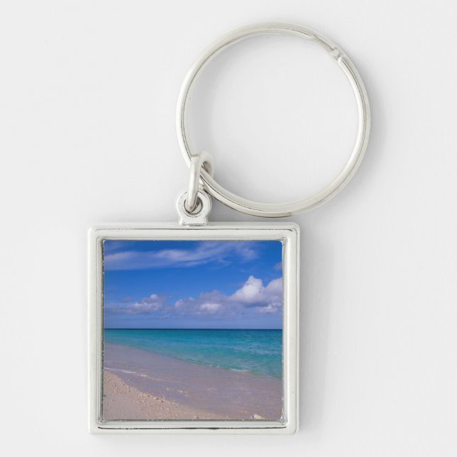 Chaveiro Nuvem no céu azul sobre o Sandy Beach (Frente)