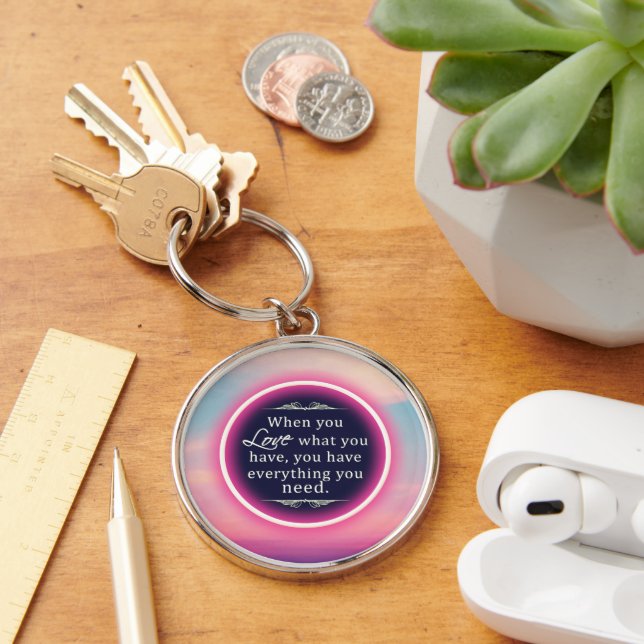 Chaveiro Nuvem Rosa Inspiradora (Mesa)