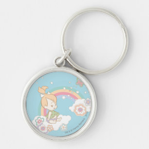 Chaveiro Nuvens do arco-íris e da flor de PEBBLES™