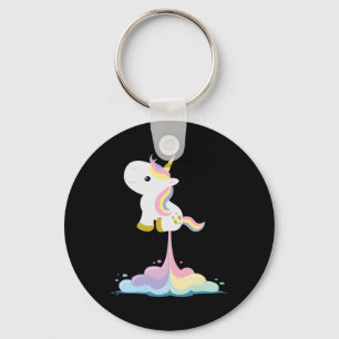 Chaveiro Nuvens do Unicorn Rocket Rainbow