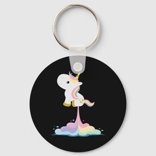 Chaveiro Nuvens do Unicorn Rocket Rainbow (Frente)