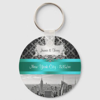 Chaveiro NY City Skyline BW B3 Damask F2 -