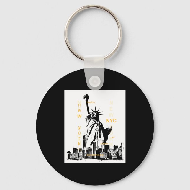 Chaveiro Nyc New York Brooklyn Bridge Liberty Statue Mens _ (Frente)