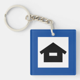 Chaveiro Nyckelring Vägmärke Hus Stuga